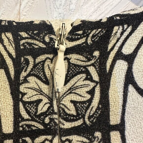 ✨Alexander McQueen Size 42 Black & Beige Patterned Long Sleeve Dress✨ - Picture 6 of 10